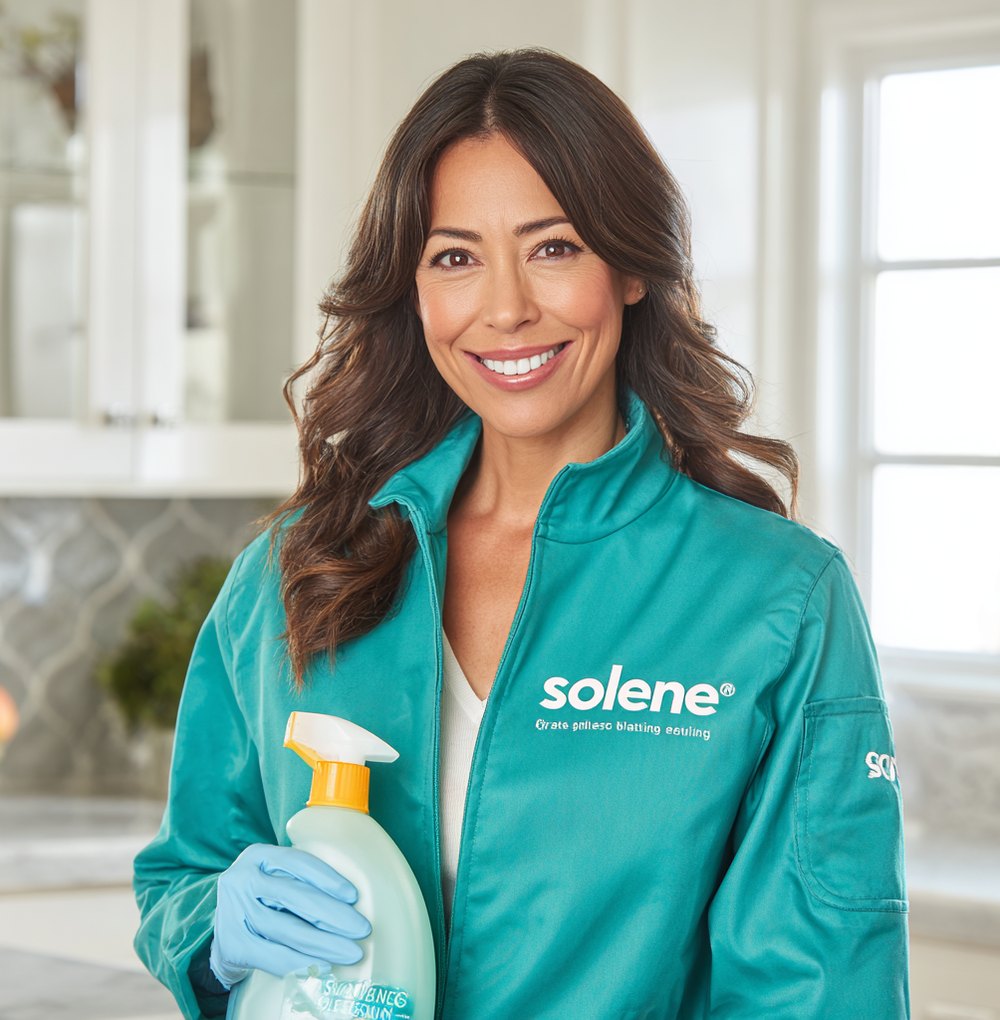 Solene Cleaning team cleaning a bright Houston home